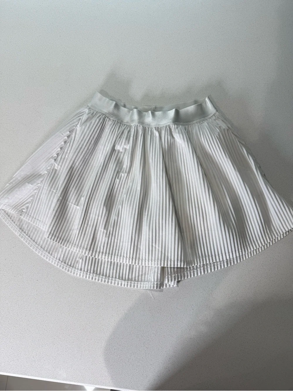 Kids White Pleated Skirt